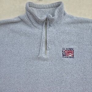 U.S. Olympic Training Center Pullover Mens XL Gray Cotton Blend 1/4 Zip Sweater